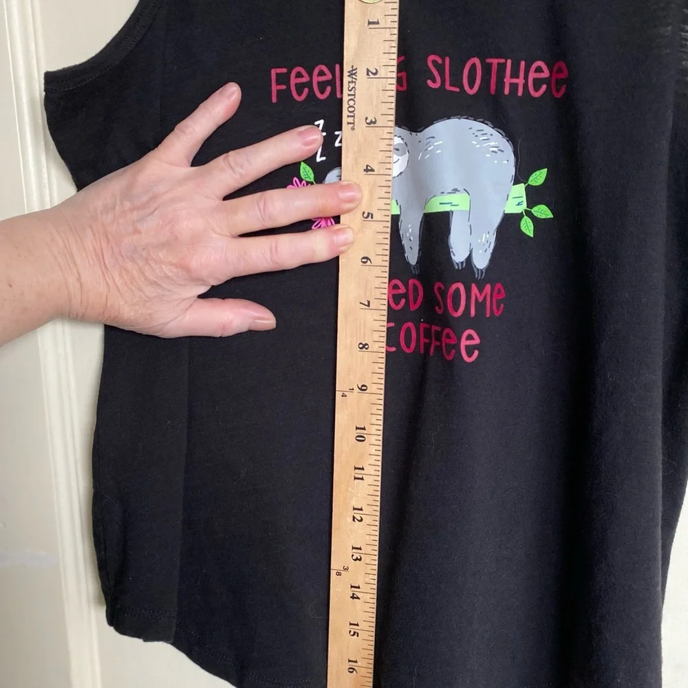 Secret Treasures Girls S/CH 4-6 Sleep Top Knit SLOTH/COFFEE Pajama .